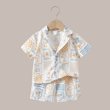New Cotton Baby Boys Co-ords Set | Half Sleeves Shirt & Shorts Outfit for Kids & Toddlers | Soft Breathable Summer Clothing Set | Casual Wear Dress