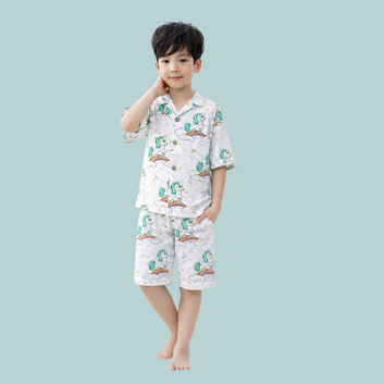 Magical Unicorn & Rainbow Print Kids' 2-Piece Cotton Pajama Set, Night Wear, Daily Wear