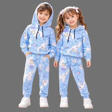 Cartoon Happy Bulldog Kids Hoodie and Jogger Set – Stylish & Comfortable Sportswear for Boys and Girls |