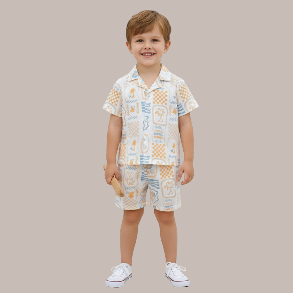 New Cotton Baby Boys Co-ords Set | Half Sleeves Shirt & Shorts Outfit for Kids & Toddlers | Soft Breathable Summer Clothing Set | Casual Wear Dress